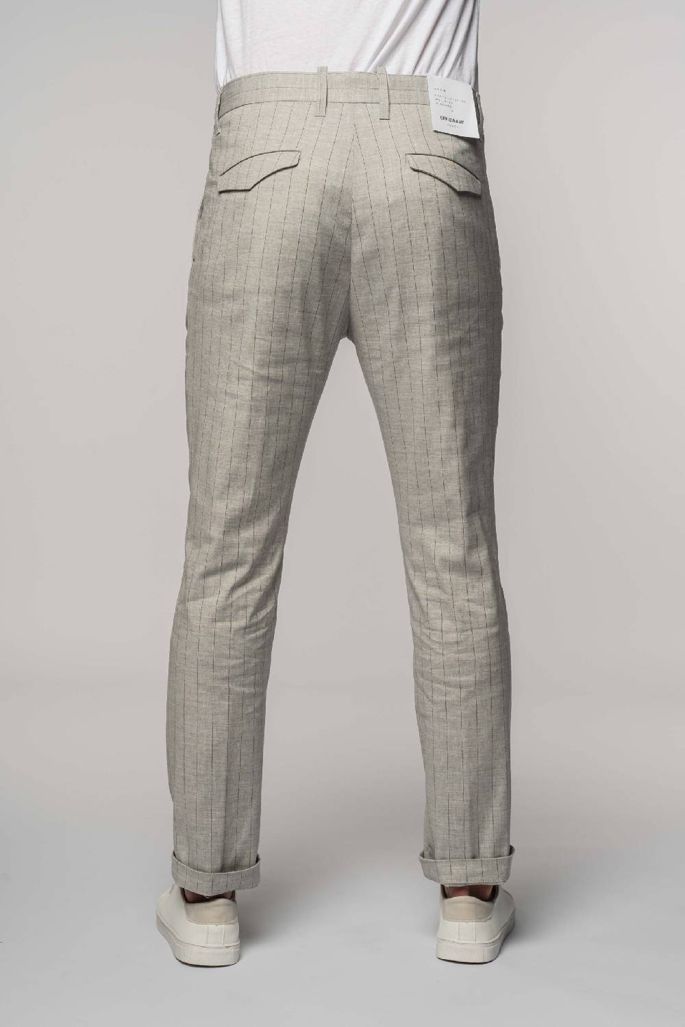 Officina 36 Pantaloni In Tela Gessata Grigia