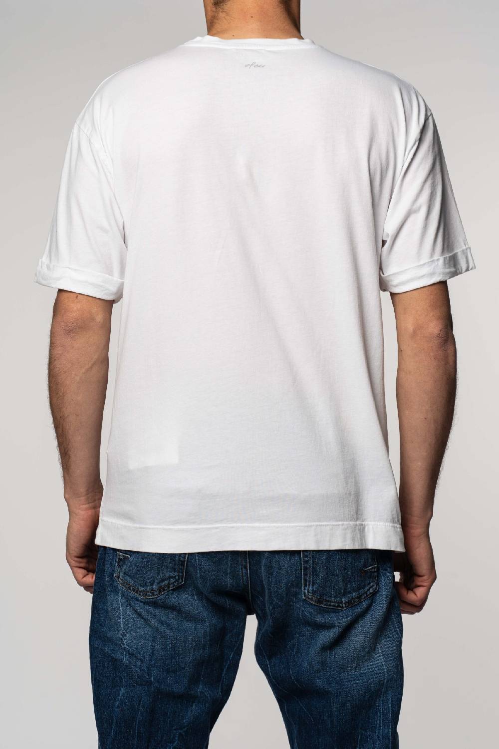 Officina 36 T-shirt Bianca In Jersey Con Taschino A Contrasto