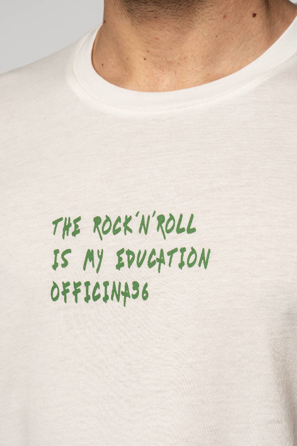 Officina 36 T-shirt In Jersey Con Stampa Color Latte