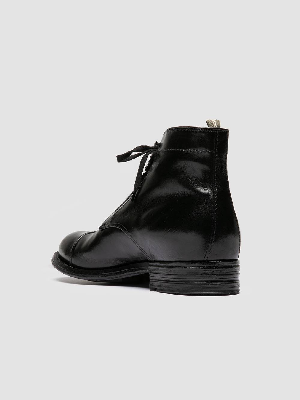 Officine Creative ADMIRAL 005 Stivali Stringati In Pelle Nera