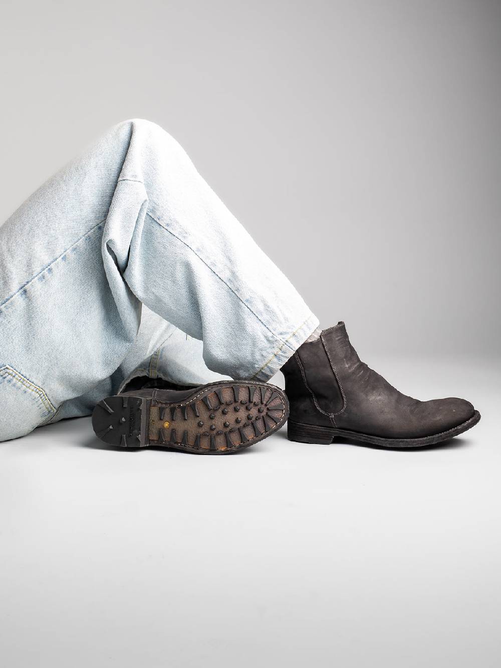 Officine Creative ARBUS 021 Stivaletti Chelsea In Pelle Grigia