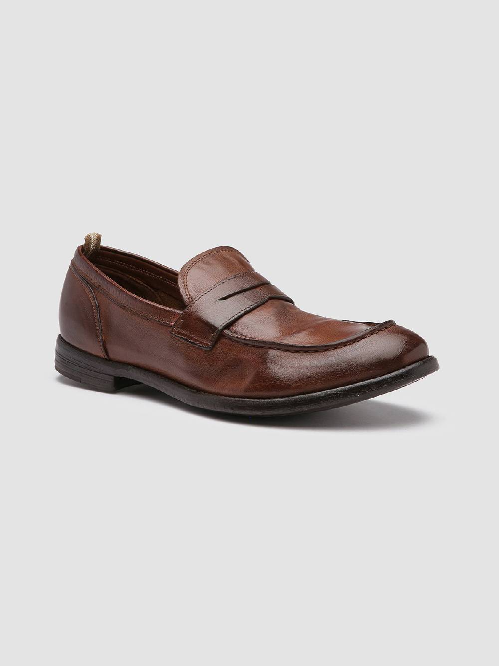 Officine Creative ARC 509 Mocassini Penny Loafer In Pelle Marrone