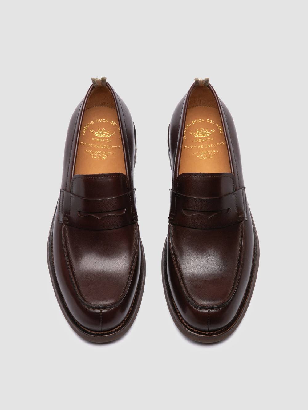 Officine Creative BELMONDO 006 Mocassini Penny In Pelle Scamosciata Marrone