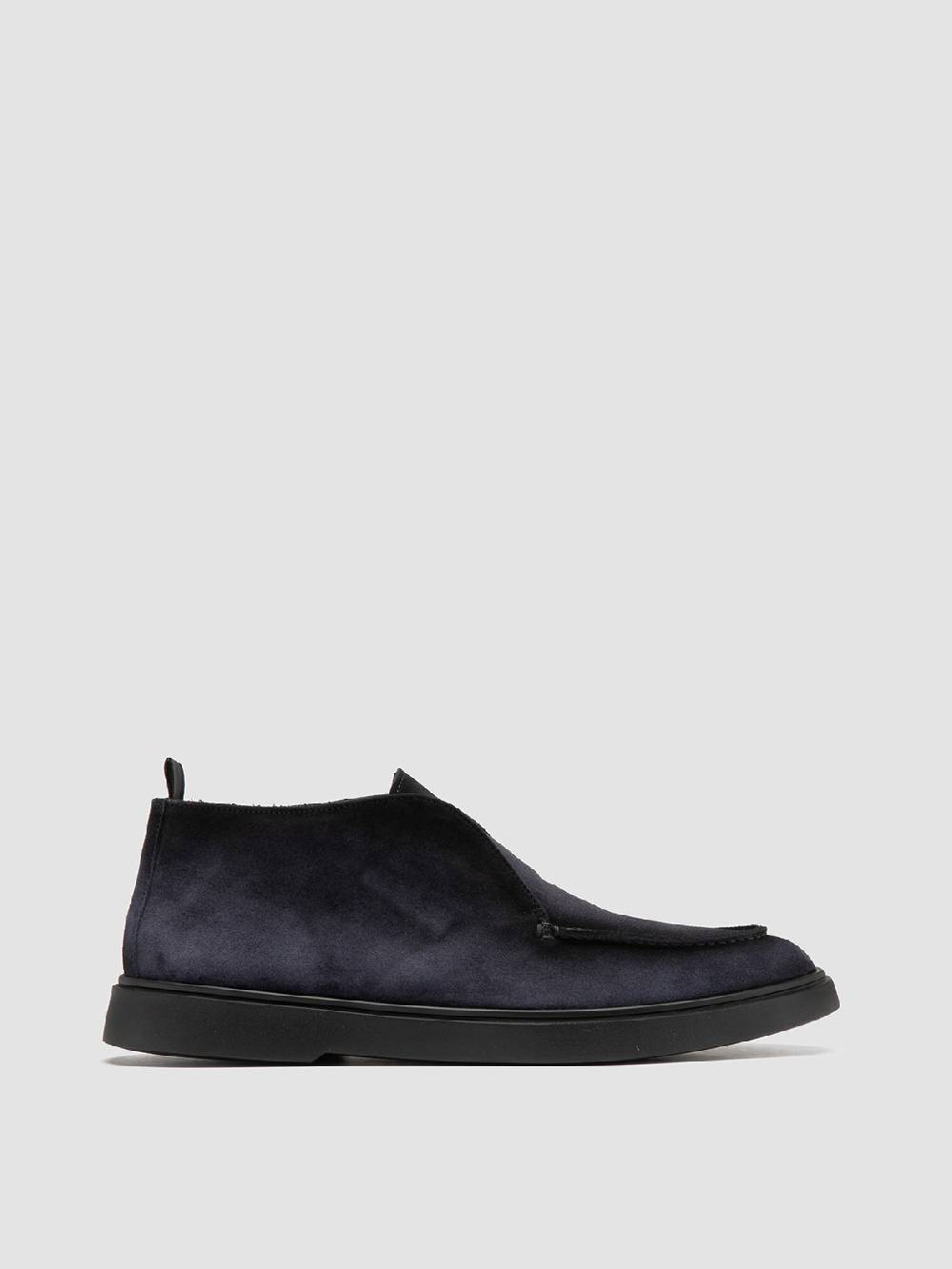 Officine Creative BONES 010 Stivali Chukka in Pelle Scamosciata Blu