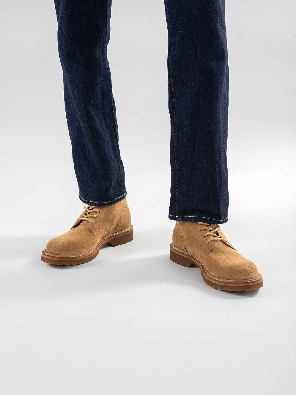 Officine Creative BOSS 002 Stivali Stringati In Pelle E Camoscio Marrone