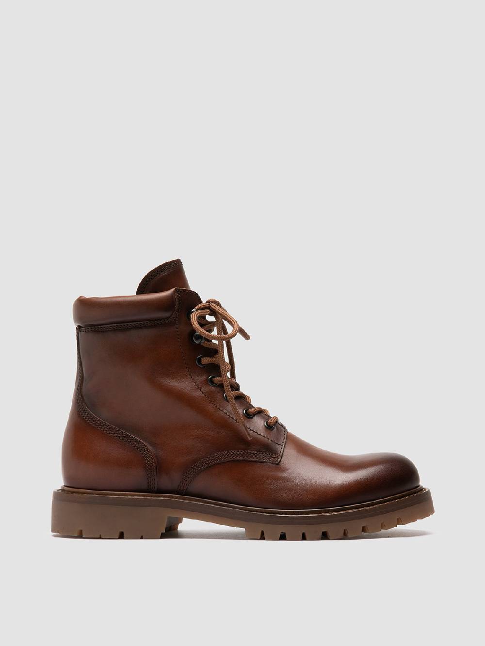 Officine Creative BOSS 002 Stivali Stringati in Pelle Marrone