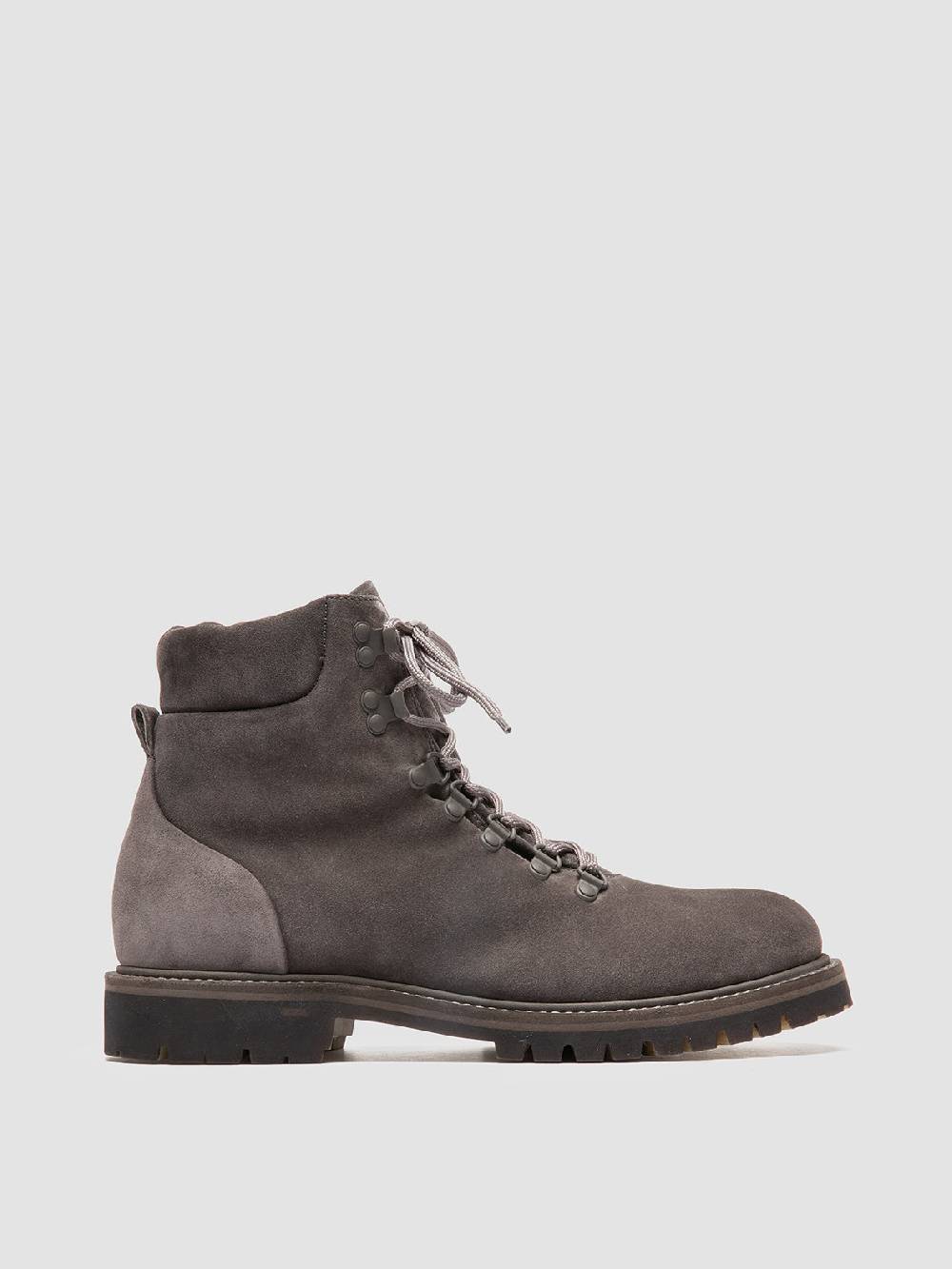 Officine Creative BOSS 006 Stivali Stringati in Camoscio Grigio