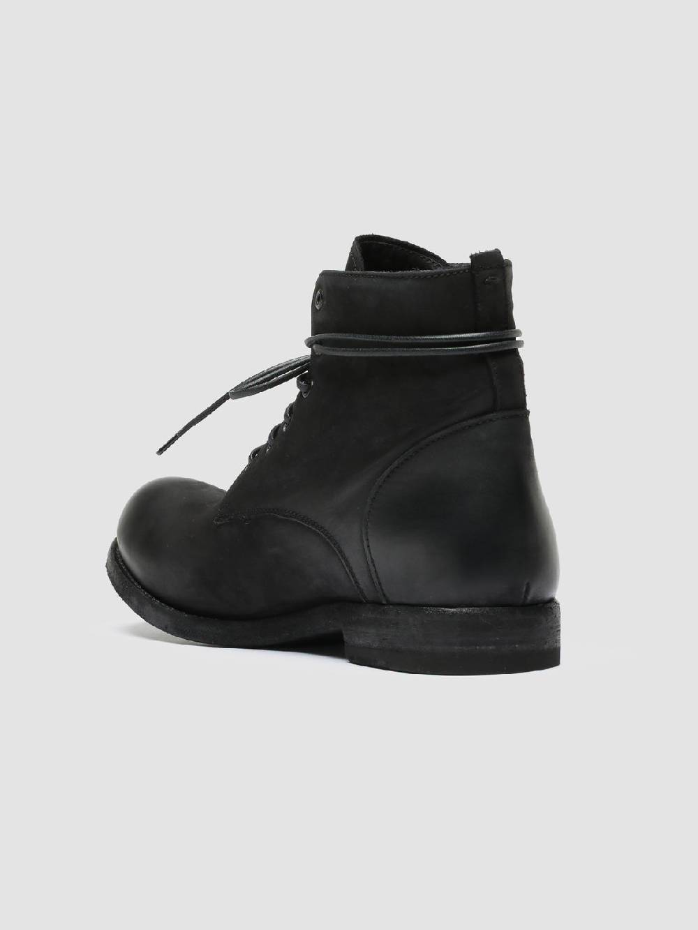 Officine Creative BUBBLE 003 Stivali In Pelle Nera Con Allacciatura