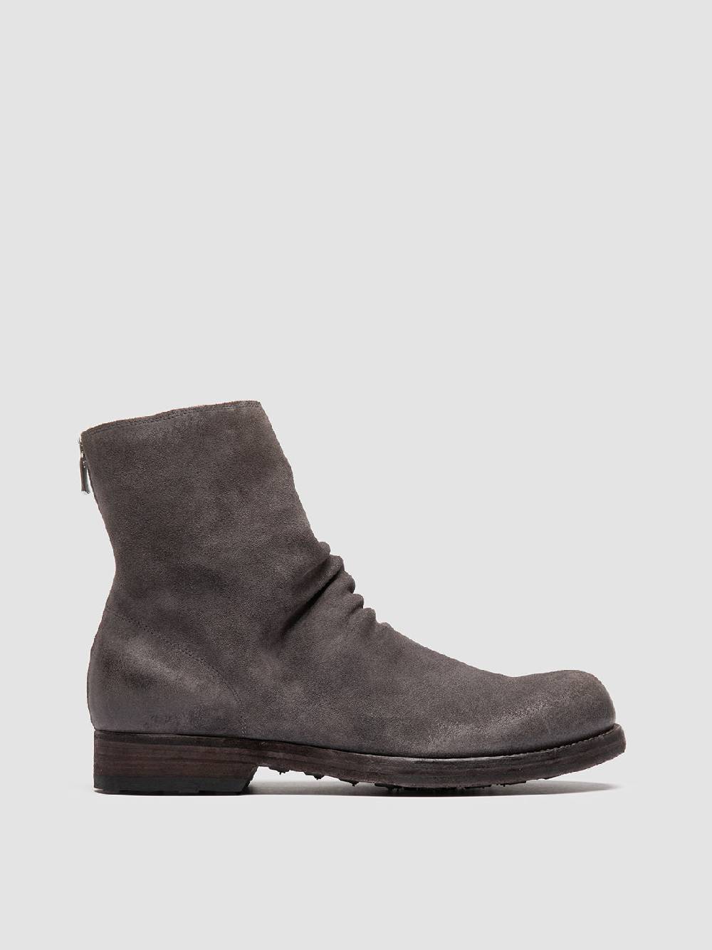 Officine Creative BULLA DD 103 Stivali con Zip in Pelle Scamosciata Grigia