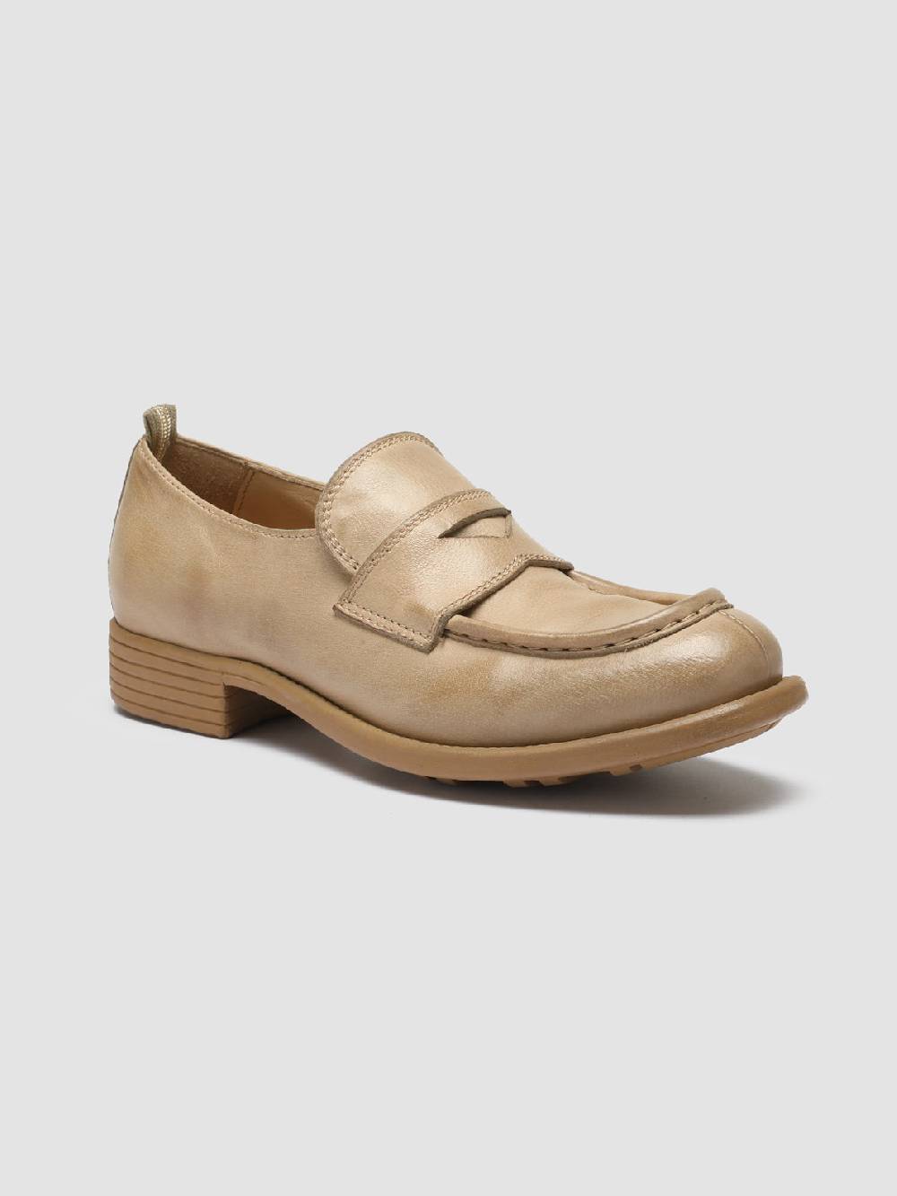Officine Creative CALIXTE 020 Mocassini Penny Loafer In Pelle Tortora
