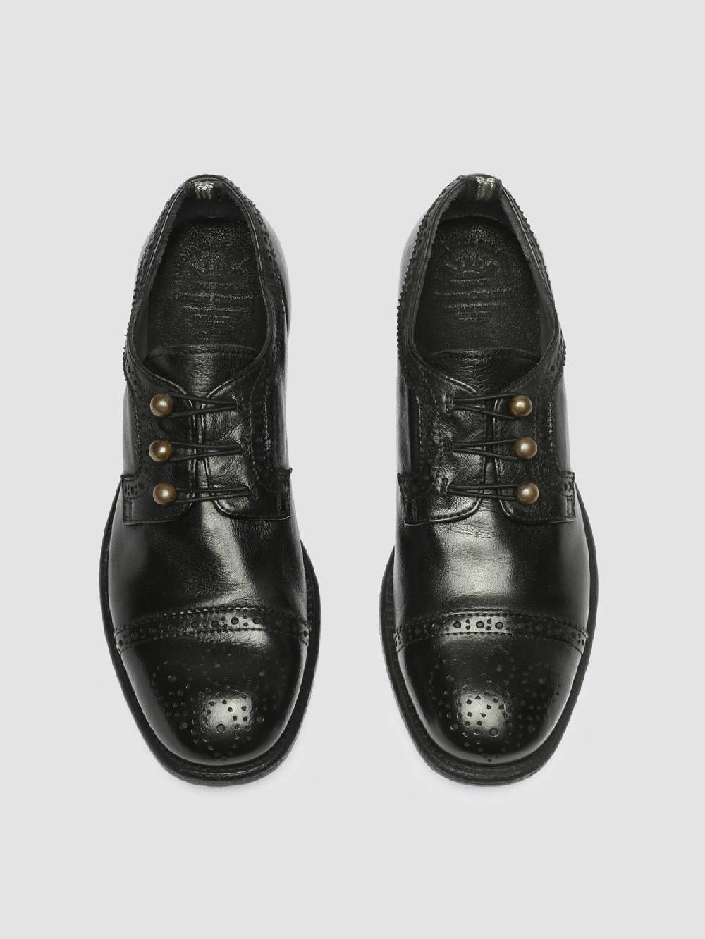 Officine Creative CALIXTE 022 Derby Con Motivo Brogue In Pelle Nera