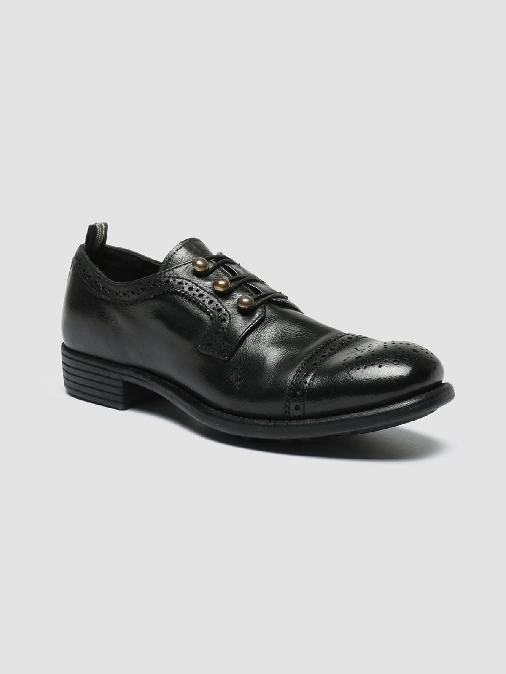 Officine Creative CALIXTE 022 Derby Con Motivo Brogue In Pelle Nera