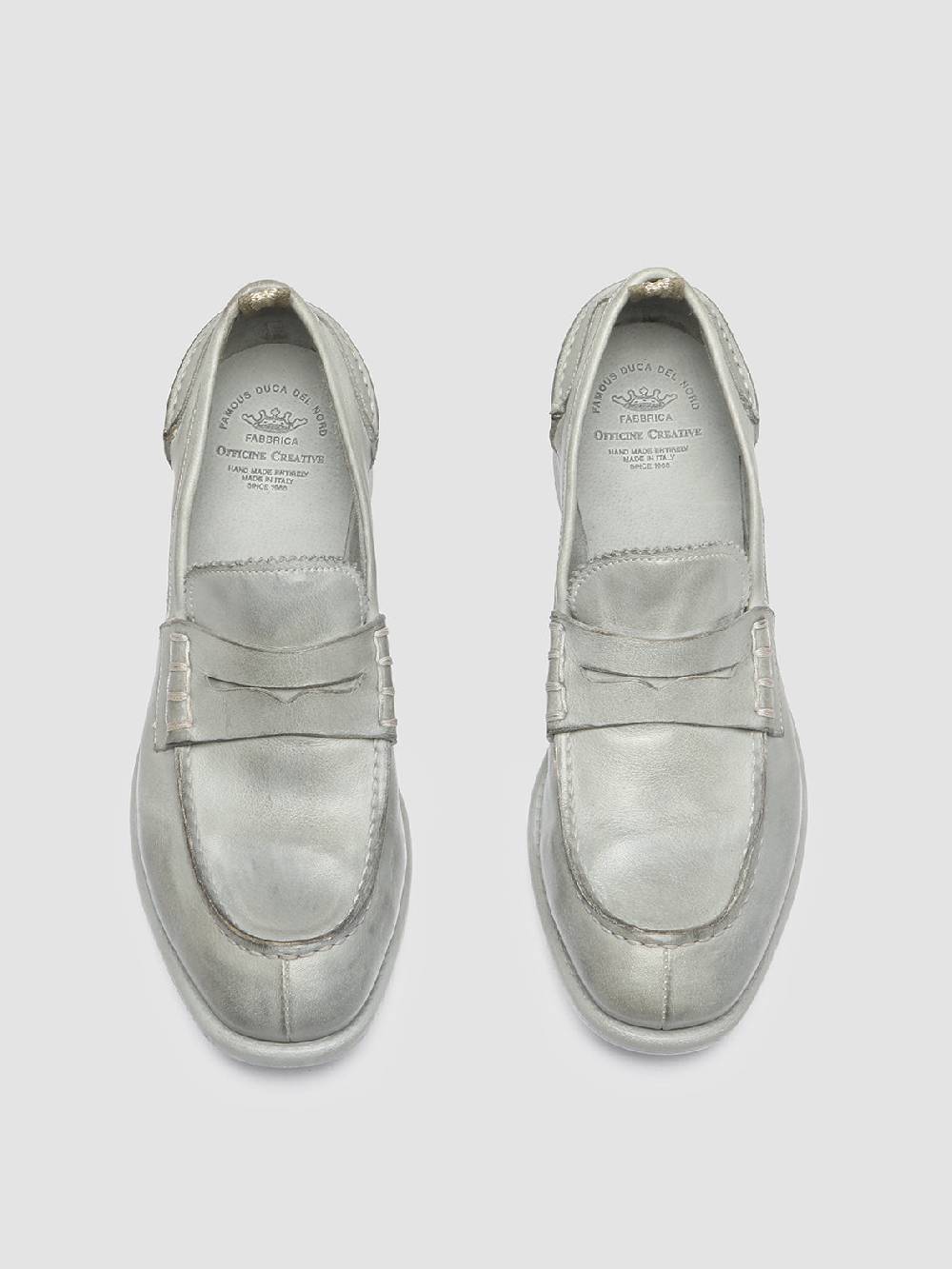 Officine Creative CALIXTE 042 Mocassini Penny In Pelle Grigia