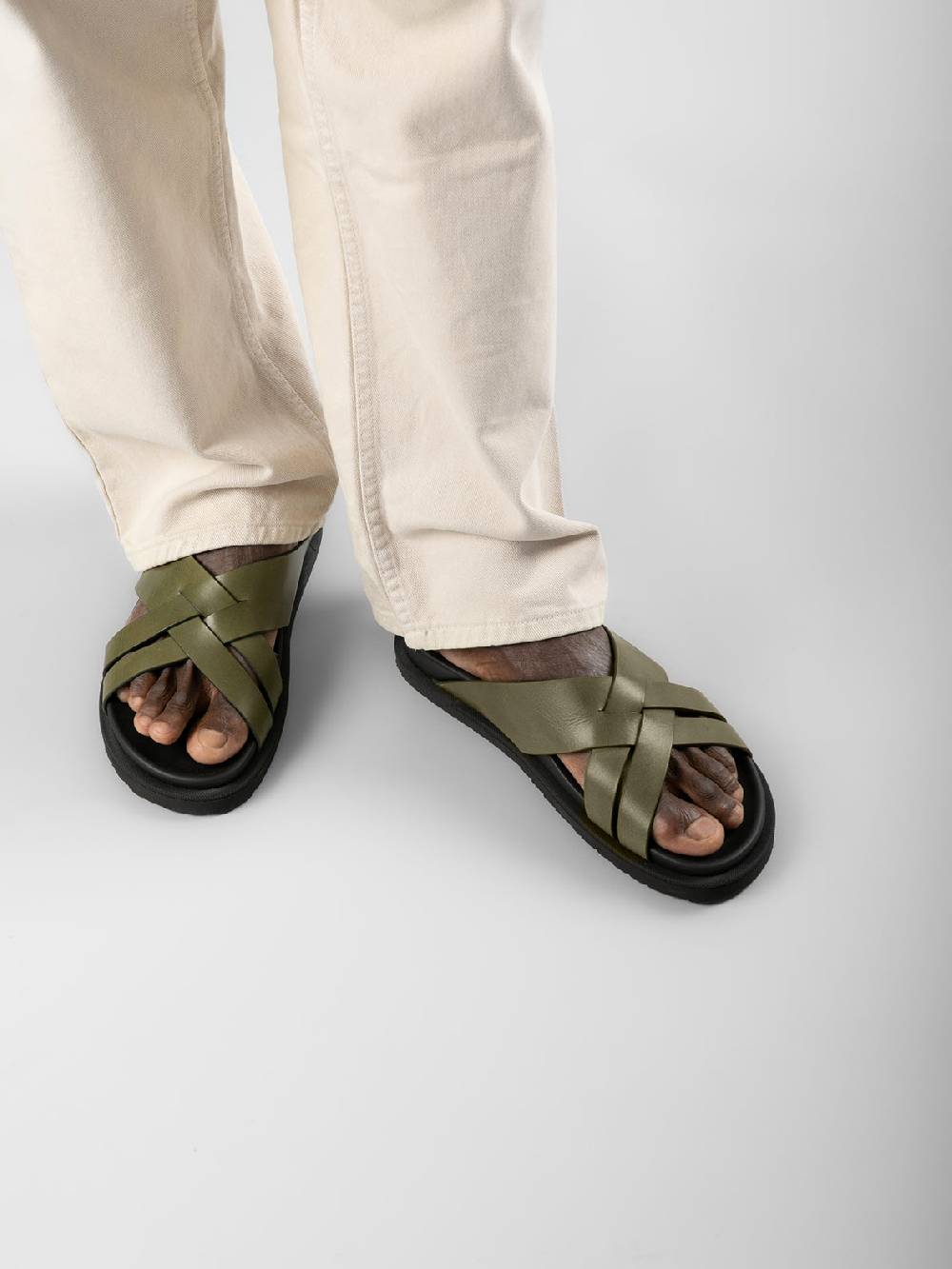 Officine Creative CHARRAT 003 Sandali In Pelle Marrone