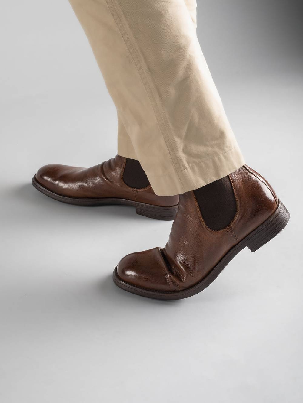 Officine Creative CHRONICLE 002 Stivaletti Chelsea In Pelle Marrone