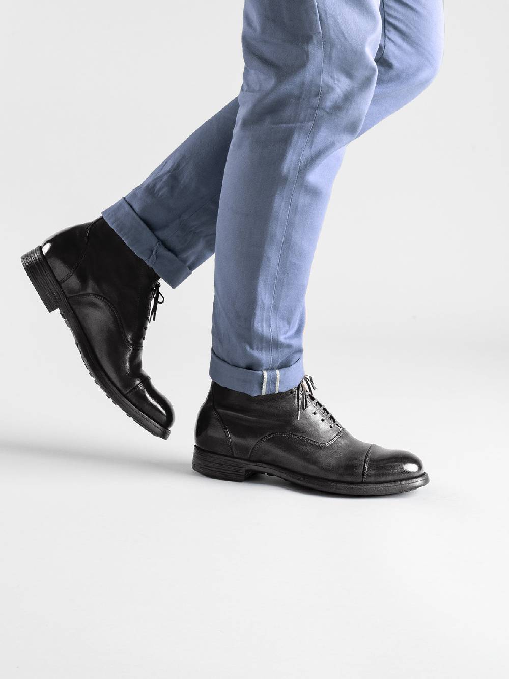 Officine Creative CHRONICLE 057 Stivali Stringati In Pelle Marrone