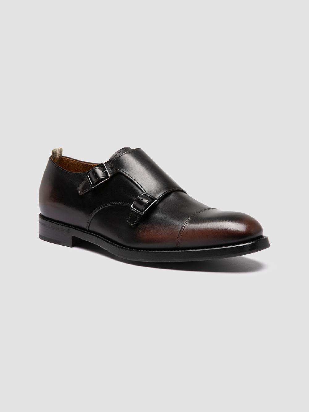 Officine Creative CONSULTANT 004 Monk Strap In Pelle Marrone