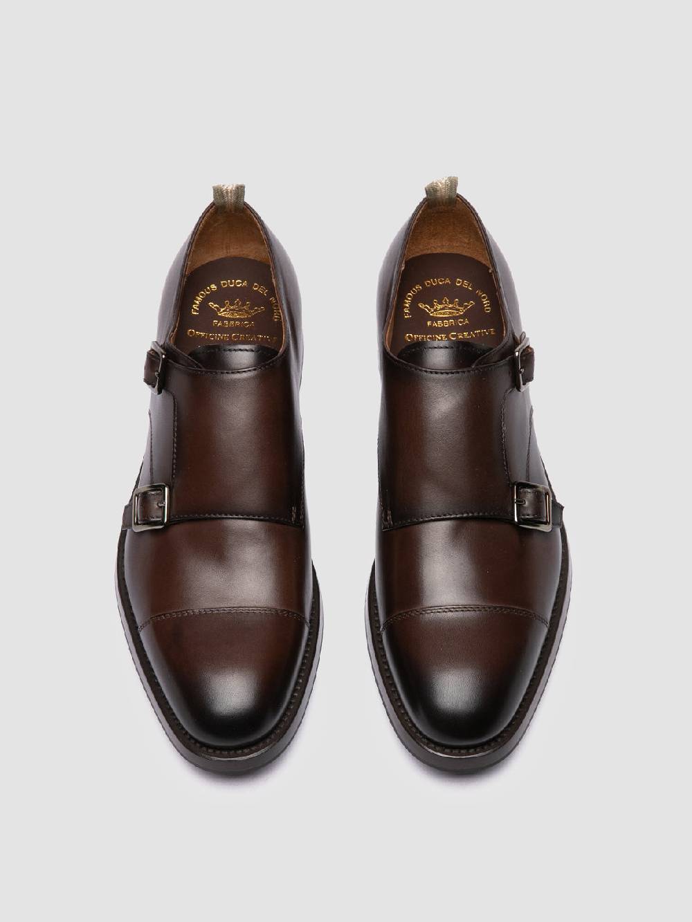 Officine Creative CONSULTANT 004 Monk Strap In Pelle Marrone