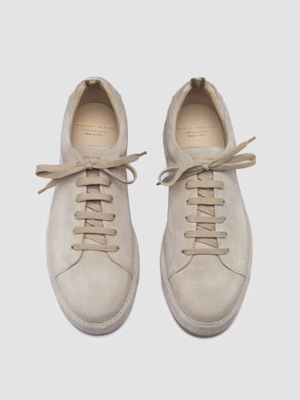 Officine Creative COVERED 001 Sneakers Basse In Pelle Scamosciata Grigia