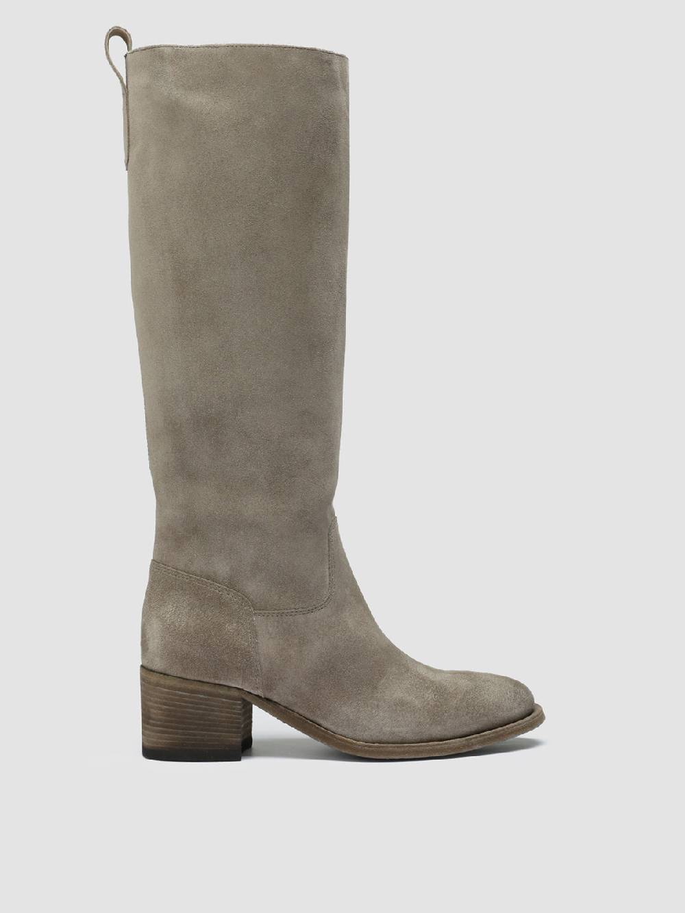 Officine Creative DENNER 116 Stivali Zip in Camoscio Grigio