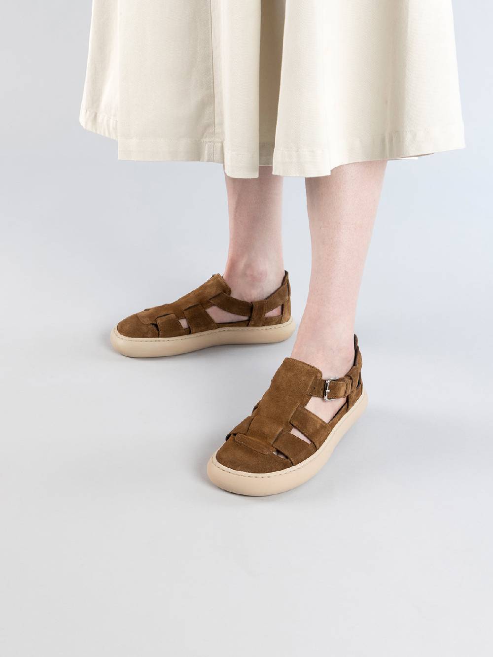 Officine Creative DINGHY 103 Sandali In Pelle Scamosciata Marrone