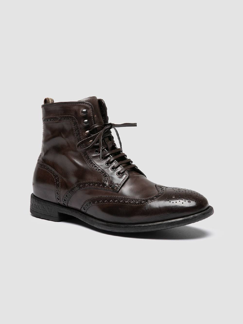 Officine Creative EMORY CAOU 014 Stivali Marrone Scuro In Pelle