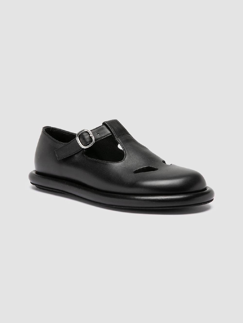 Officine Creative ESTENS 106 Scarpe Basse T-Bar In Pelle Nera