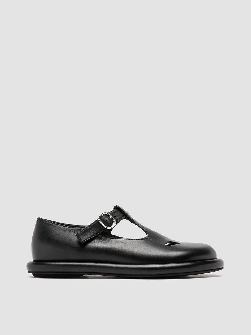 Officine Creative ESTENS 106 Scarpe Basse T-Bar in Pelle Nera