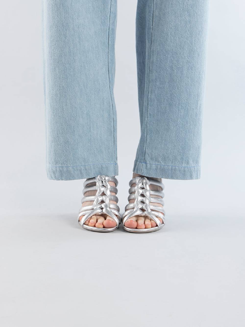 Officine Creative ESTHER 026 Sandali Slide In Pelle Argento