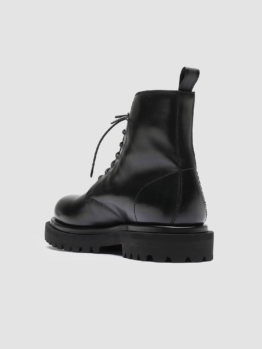 Officine Creative EVENTUAL 002 Stivaletti In Pelle Nera Con Allacciatura