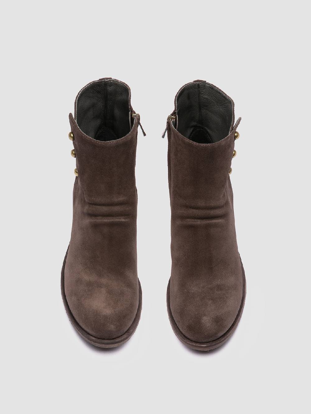 Officine Creative GODEAU 004 Stivali Con Zip In Pelle Scamosciata Marrone