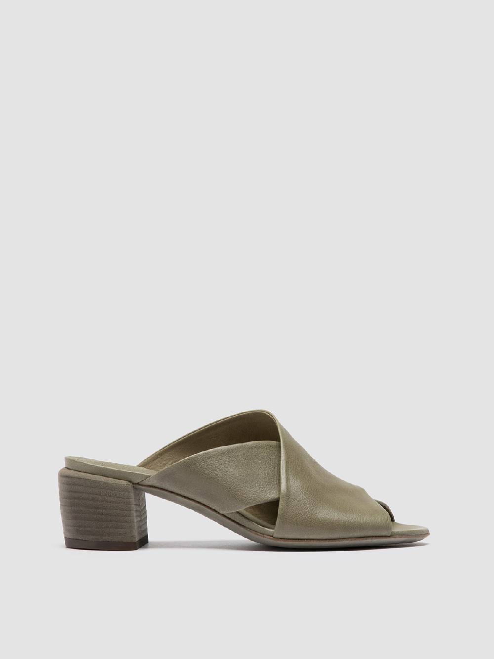 Officine Creative HADRY 007 Sandali Slide in Pelle Verde