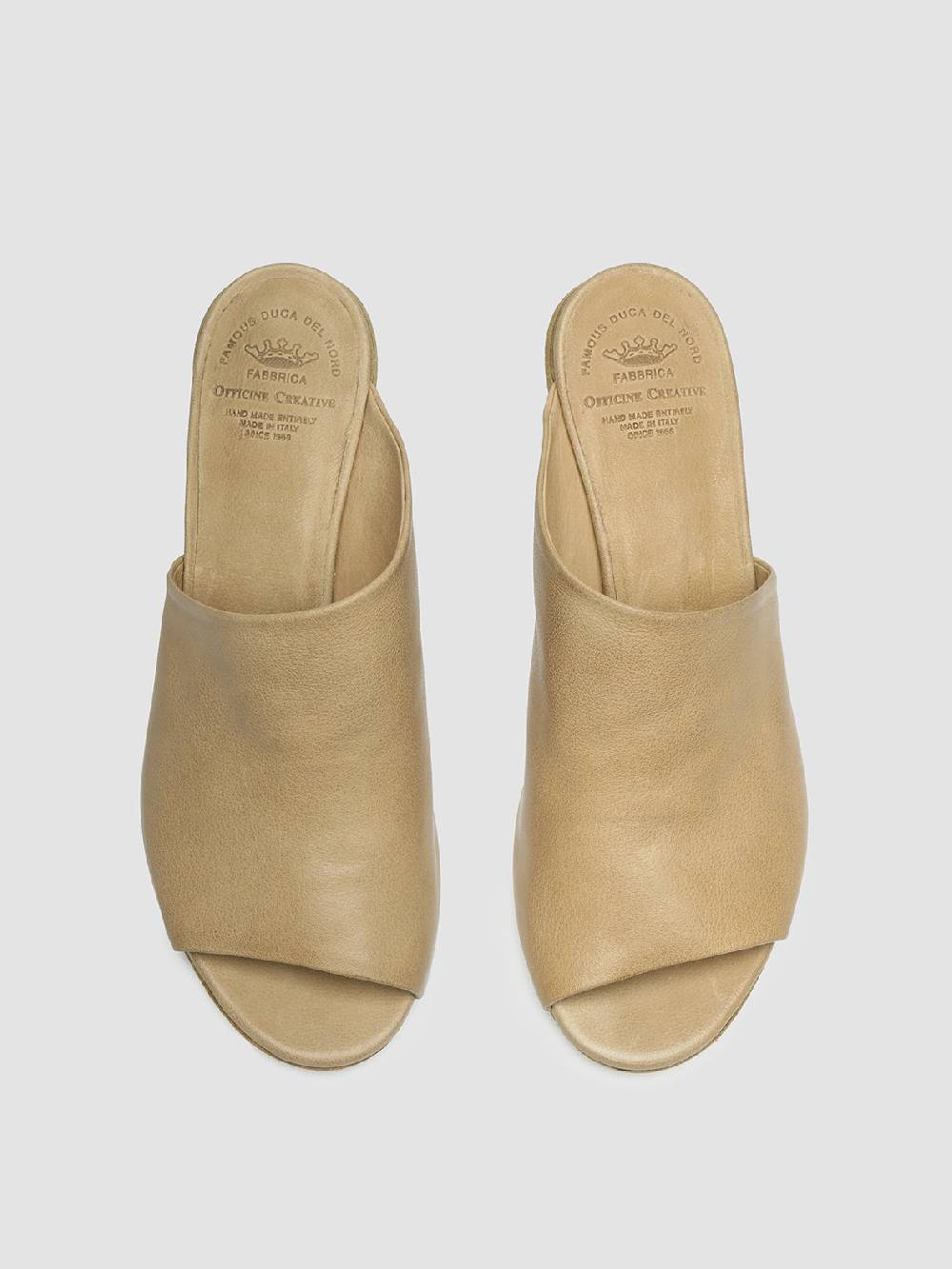 Officine Creative HELYETTE 016 Sabot In Pelle Tortora