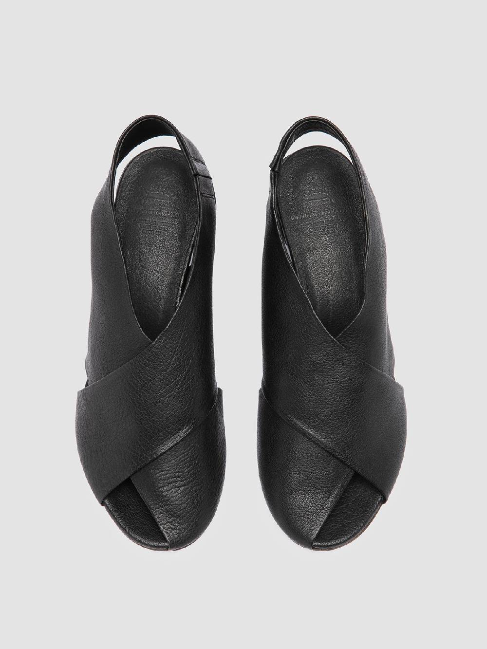 Officine Creative HELYETTE 024 Black Leather Slide Sandals