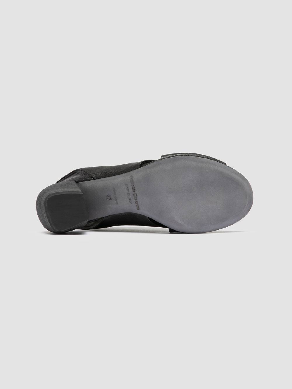 Officine Creative HELYETTE 024 Black Leather Slide Sandals