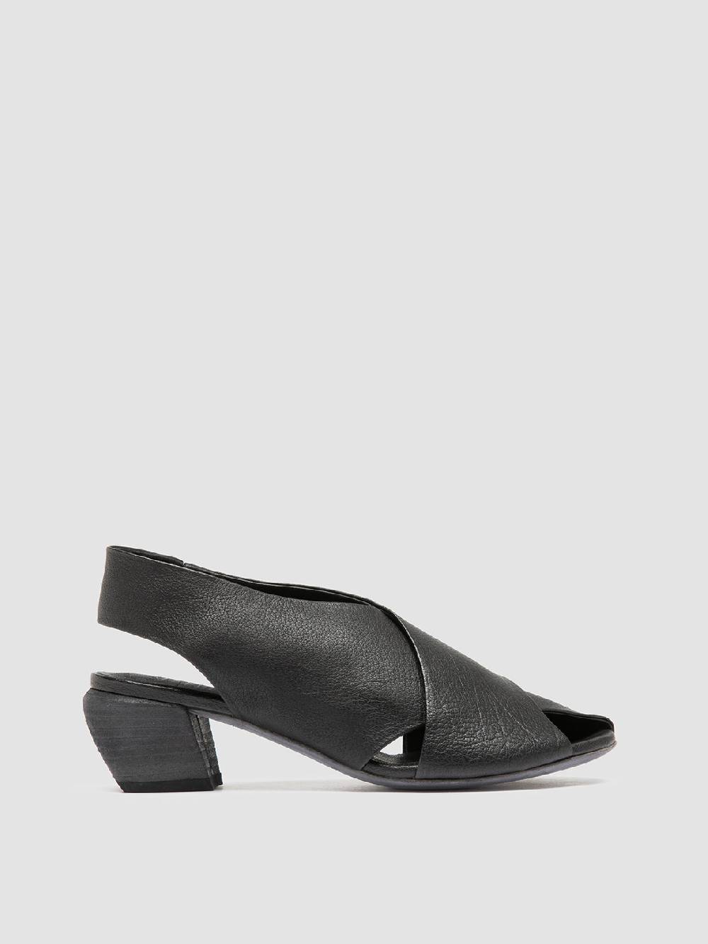 Officine Creative HELYETTE 024 Black Leather Slide Sandals