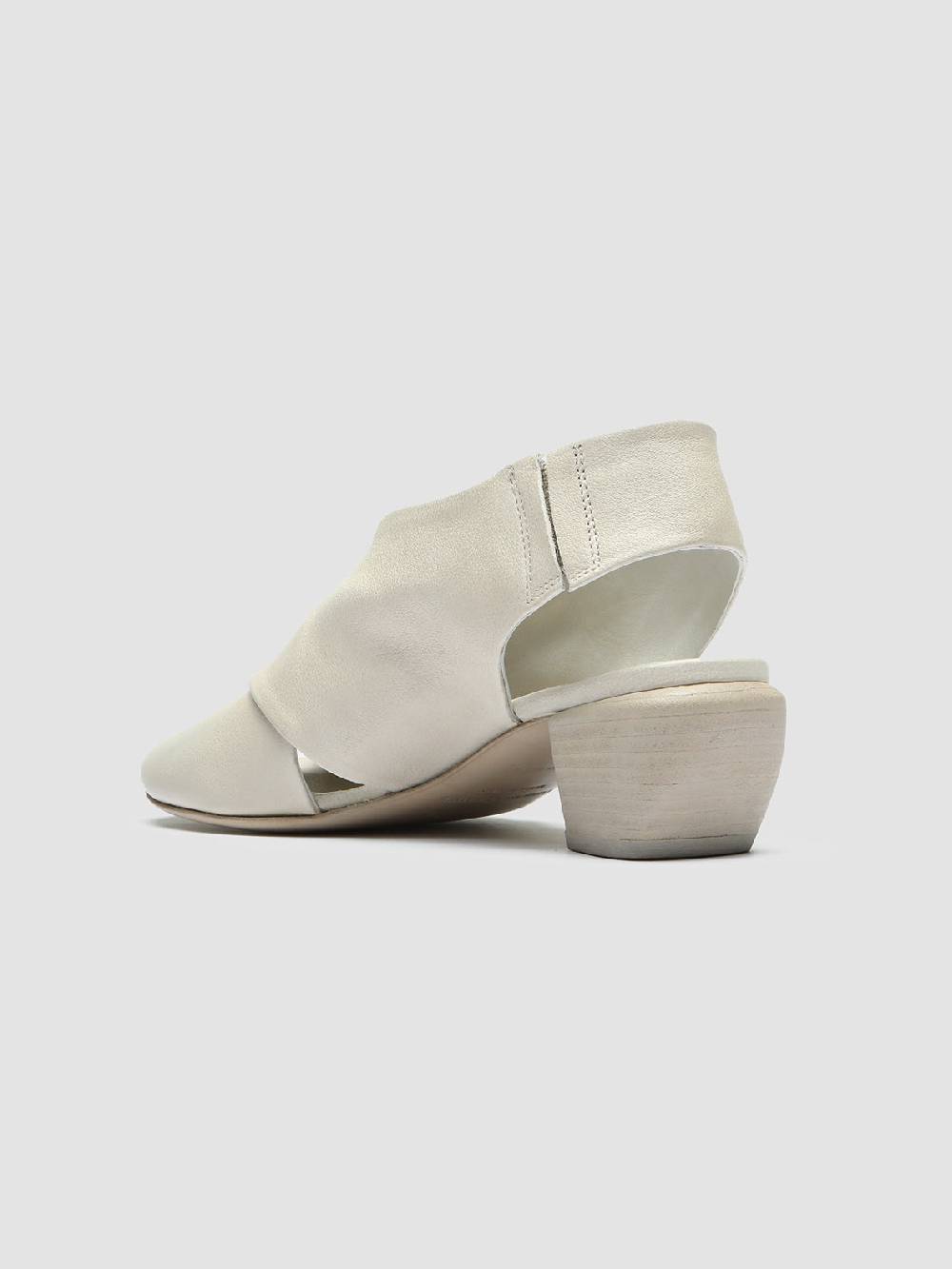 Officine Creative HELYETTE 024 Off White Leather Slide Sandals