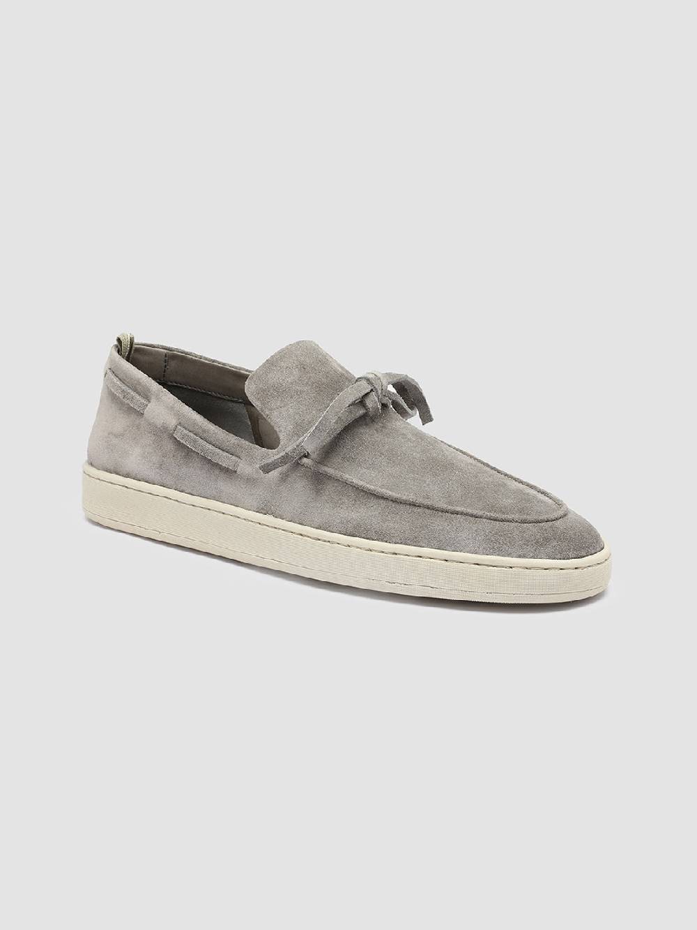 Officine Creative HERBIE 003 Mocassini Da Barca In Pelle Scamosciata Grigia