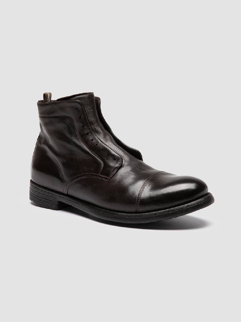 Officine Creative HIVE 005 Stivali Con Zip In Pelle Marrone