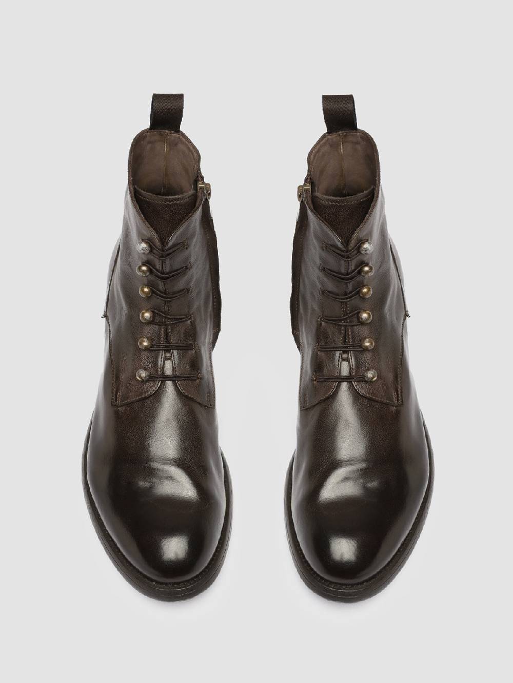 Officine Creative HIVE 051 Stivali Zip In Pelle Marrone