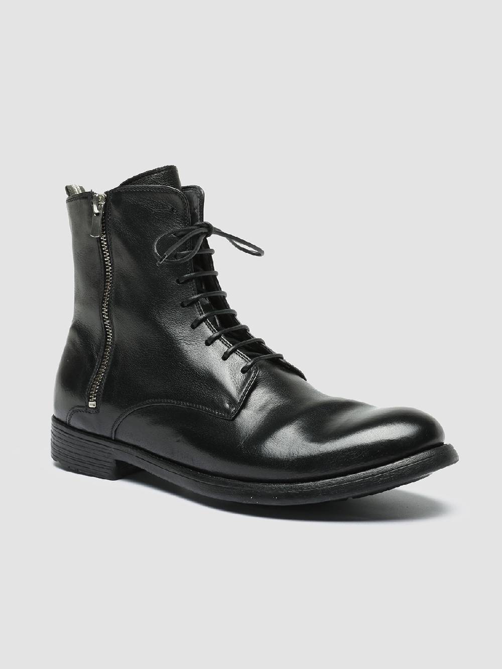 Officine Creative HIVE 053 Stivali Stringati In Pelle Nera