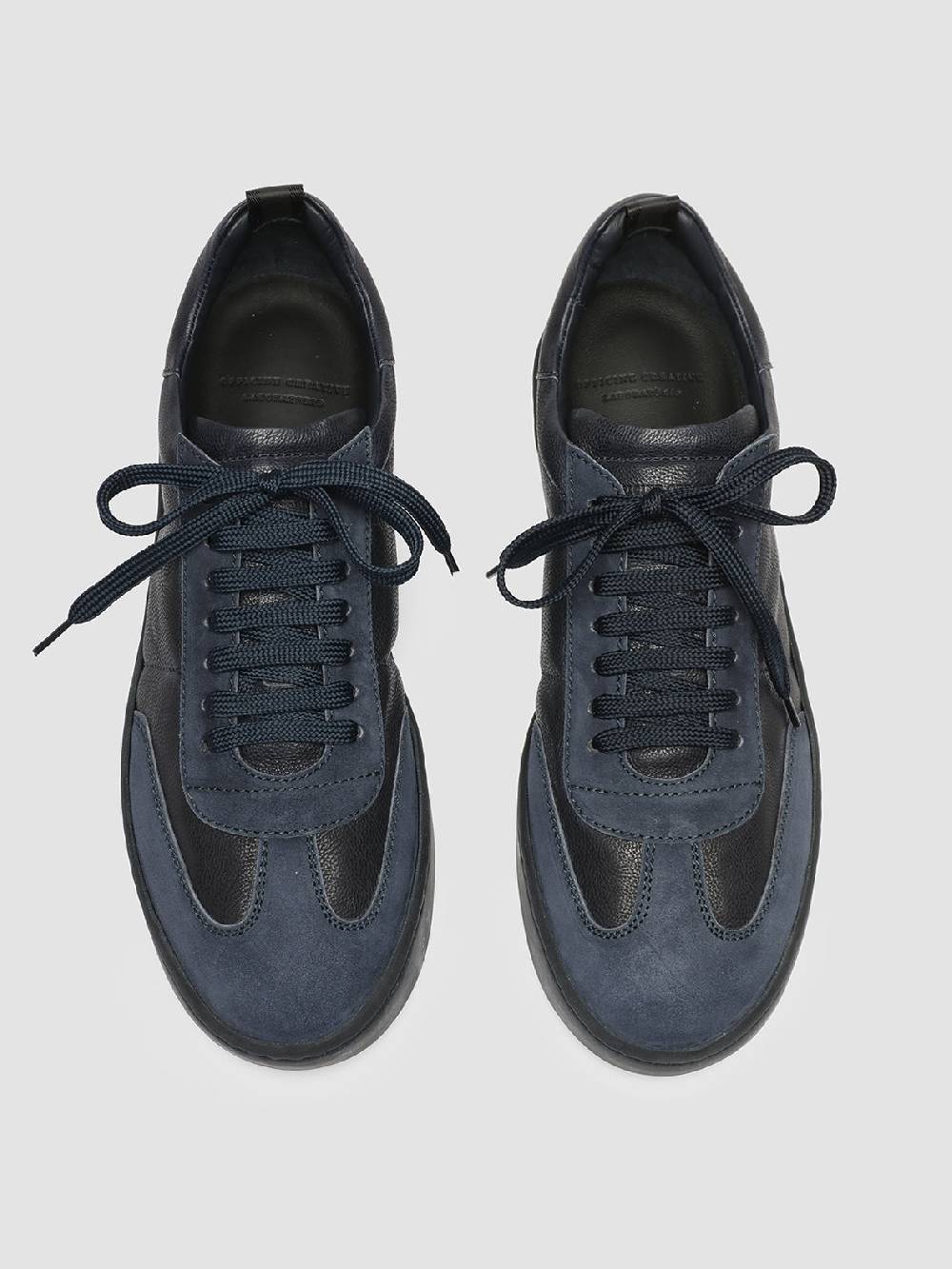 Officine Creative KOMBINED 001 Sneaker Basse In Camoscio E Pelle Blu