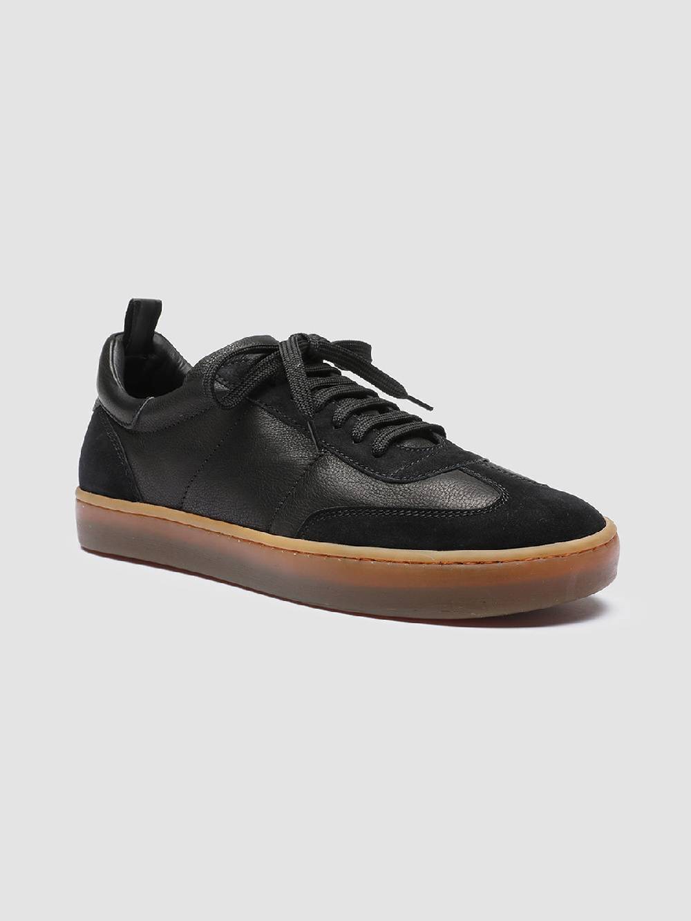 Officine Creative KOMBINED 001 Sneakers In Pelle Nera Con Suola In Lattice