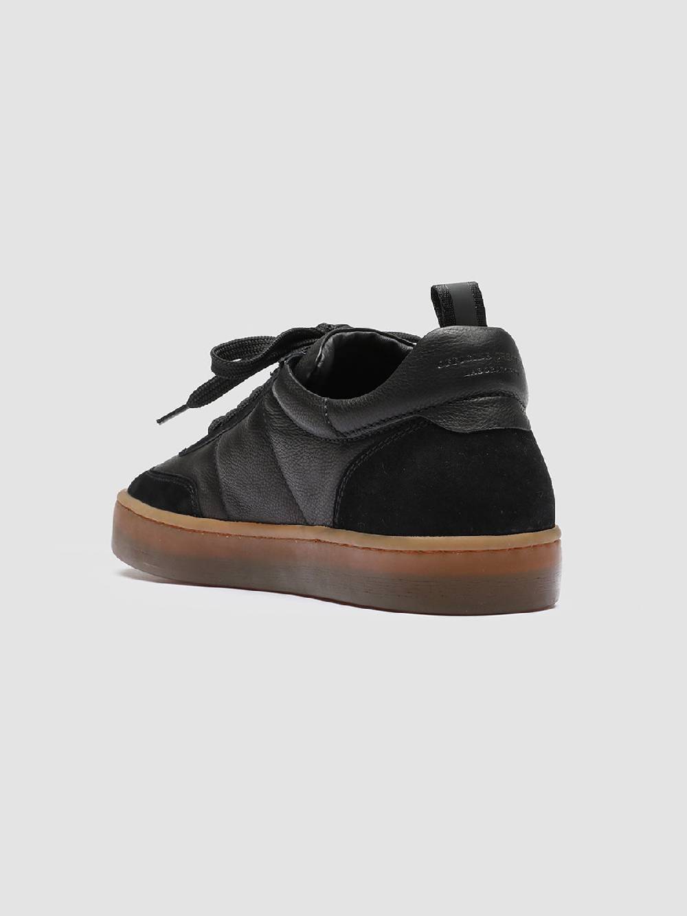 Officine Creative KOMBINED 001 Sneakers In Pelle Nera Con Suola In Lattice