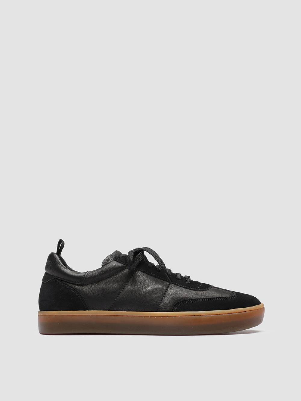 Officine Creative KOMBINED 001 Sneakers in Pelle Nera con Suola in Lattice