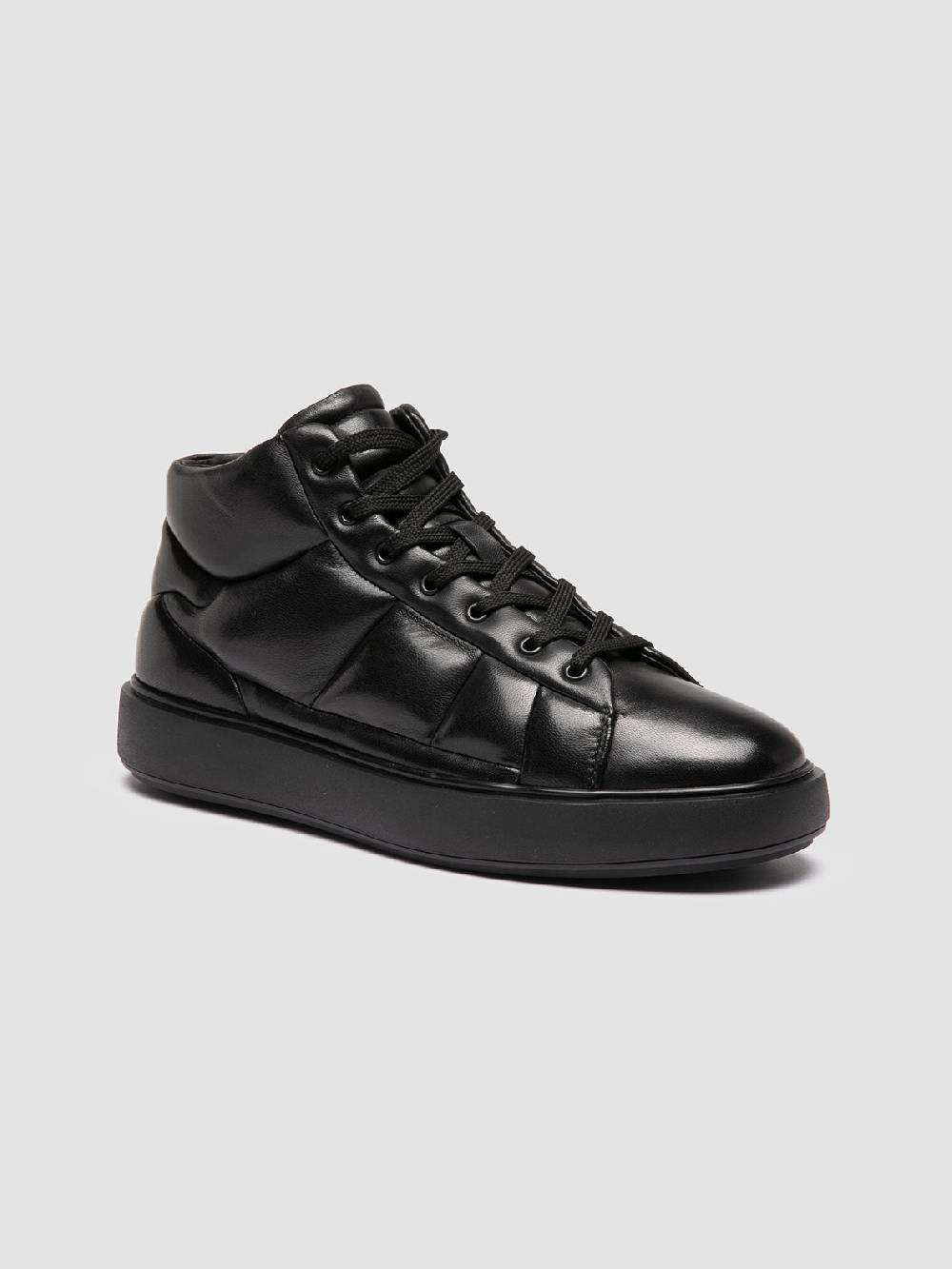 Officine Creative LEISURE 002 Sneaker Alte In Pelle Nera