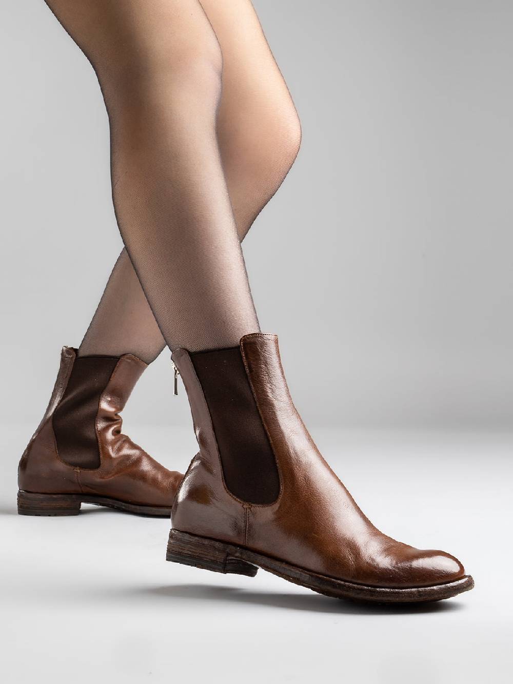 Officine Creative LEXIKON 073 Stivaletti Chelsea In Pelle Marrone