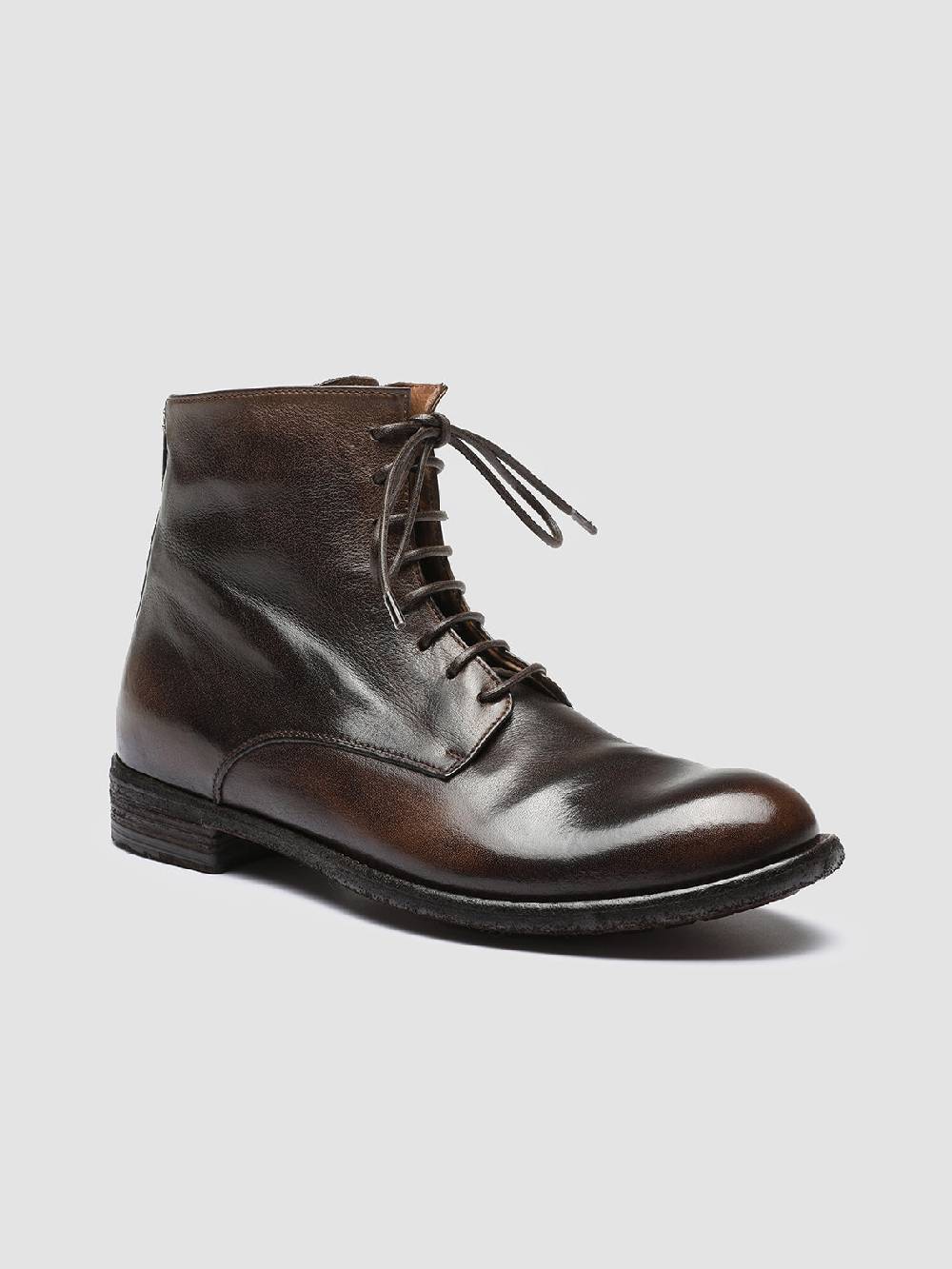 Officine Creative LEXIKON 123 Stivaletti In Pelle Marrone Con Zip