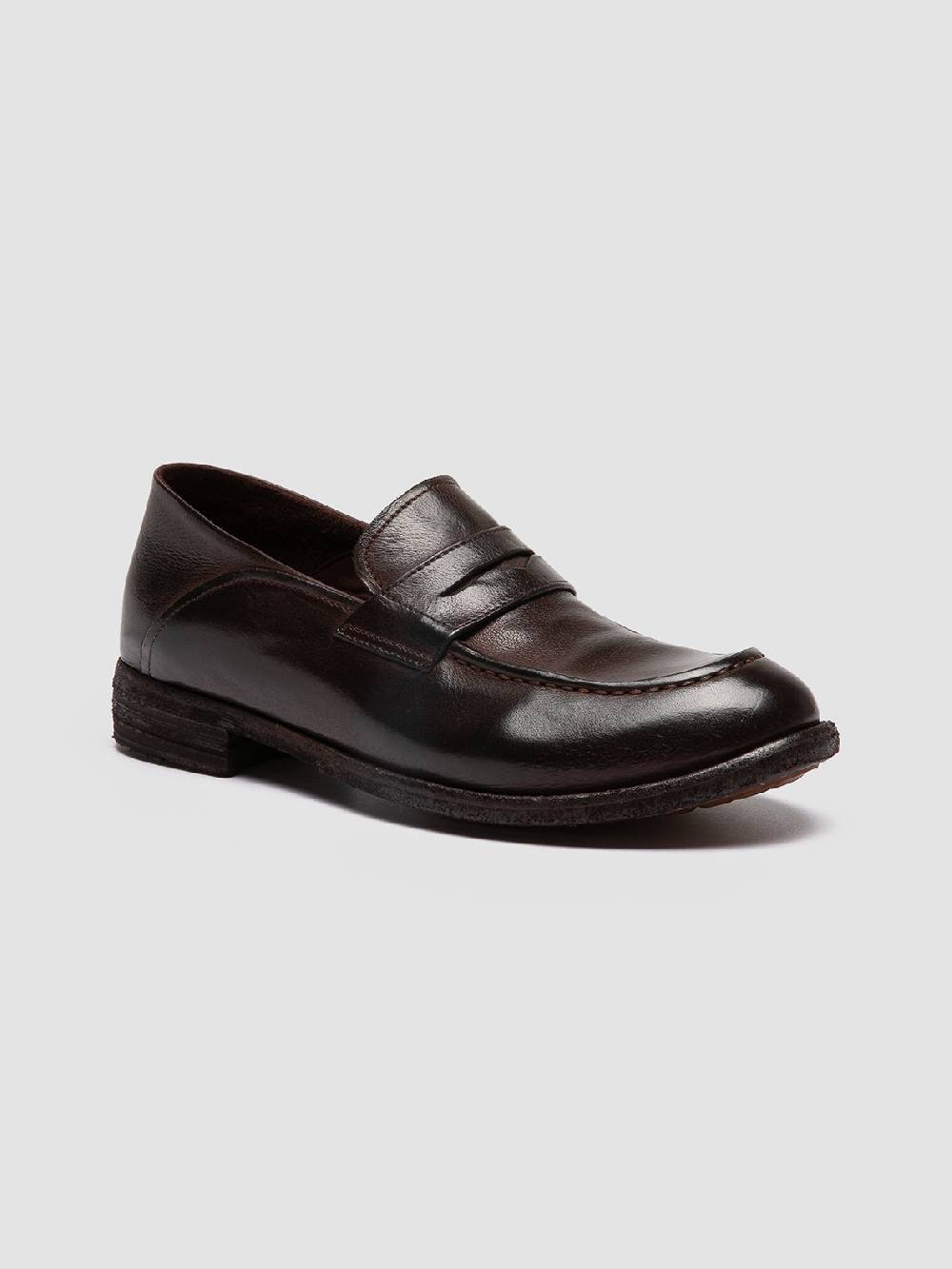 Officine Creative LEXIKON 140 Mocassini Penny Loafer In Pelle Marrone