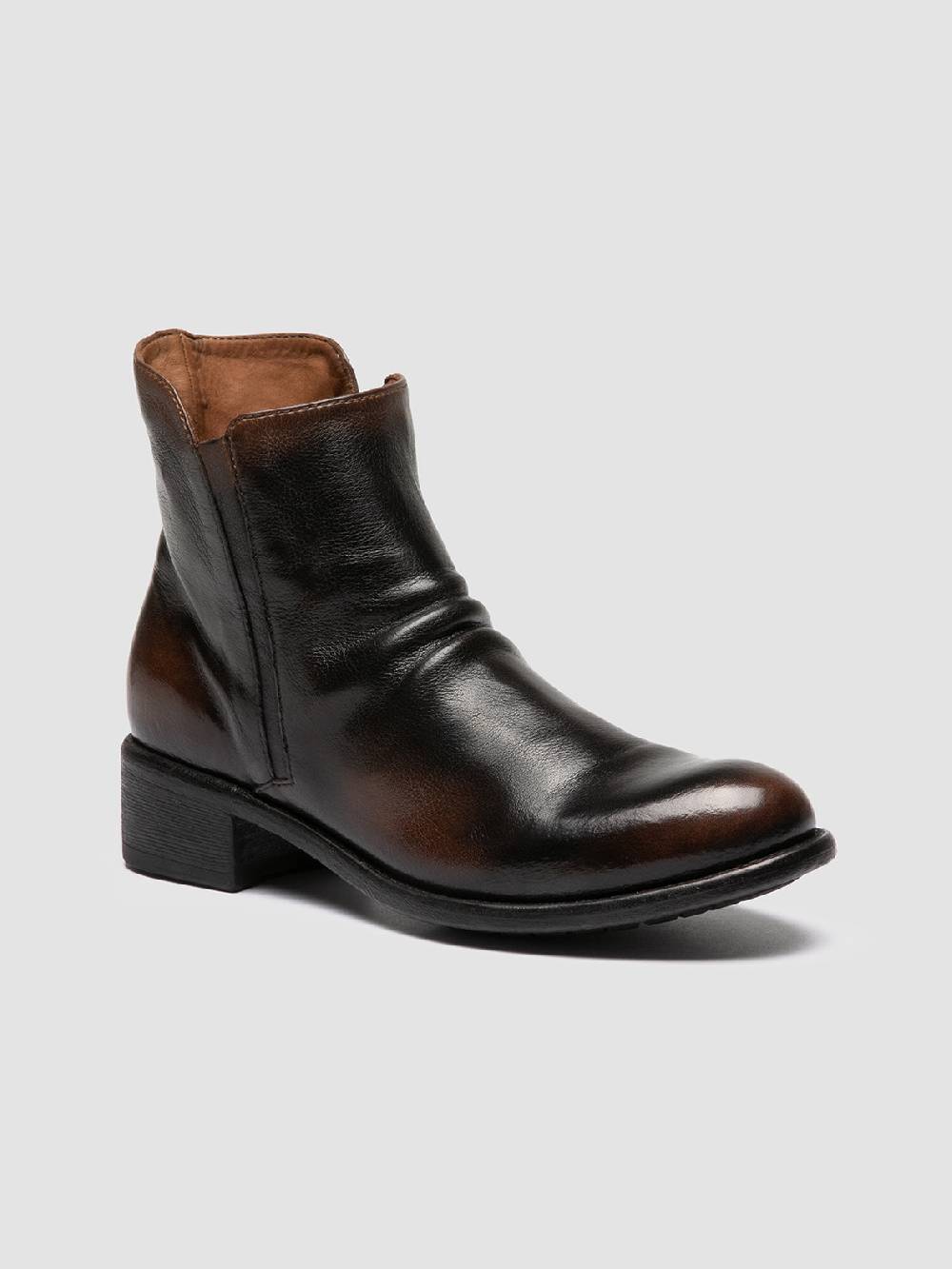 Officine Creative LIS 001 Stivali Con Zip In Pelle Marrone